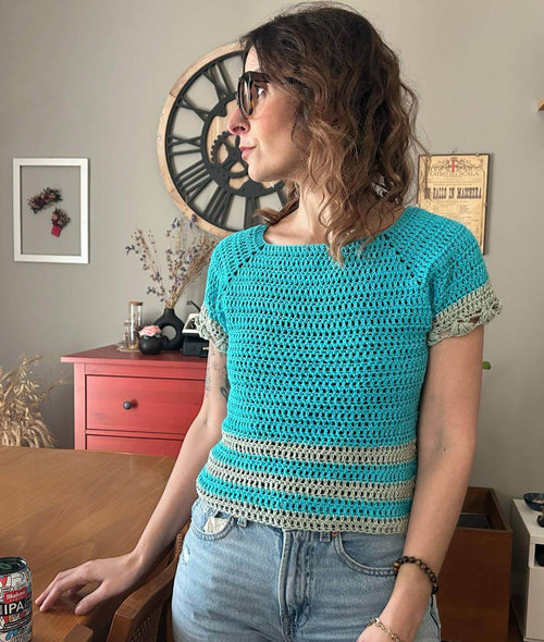 Carica immagine 1 in visualizzazione galleria. KIT UNCINETTO LAVINIA T-SHIRT by Noral Crochet