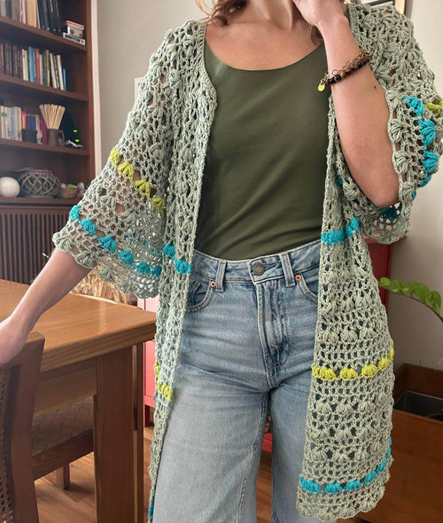 Load image 1 in gallery view. CROCHET KIT RACHEL CARDIGAN by Noral Crochet