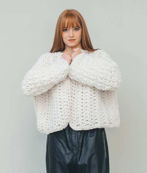 Load image 1 in gallery view. CROCHET KIT SNOWFLAKE CARDI