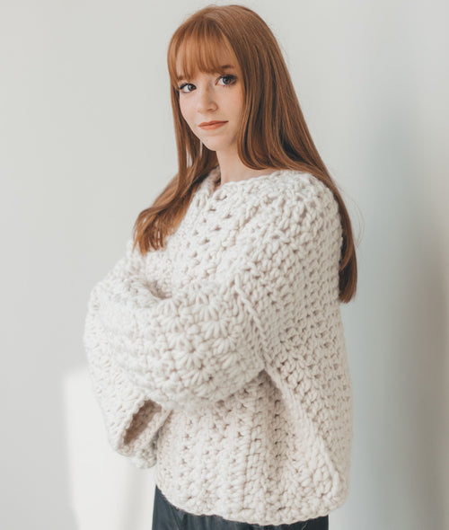 Load image 1 in gallery view. CROCHET KIT SNOWFLAKE CARDI