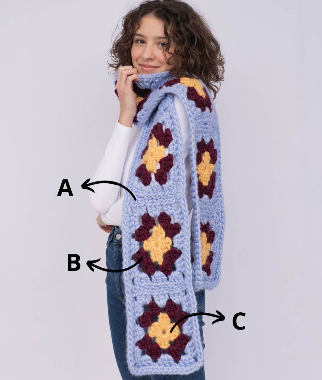 GRANNY SCARF - SCHEMA GRATUITO