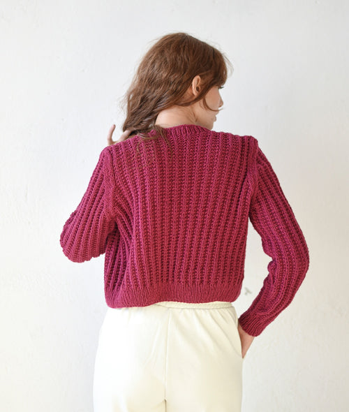 Load image 1 in gallery view. KNITTING KIT IVORY CARDI