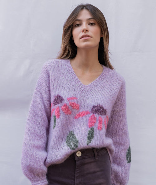 Load image 1 in gallery view. KNITTING KIT VIOLET SWEATER